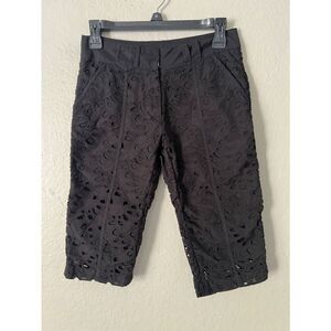 Like New! Sretsis Lace Cropped Pants Bermuda Shorts Black in Size 2